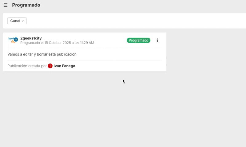 Editar publicación programada en LinkedIn