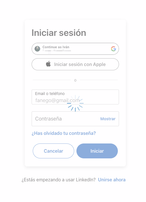 Login en LinkedIn