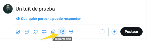 Programar tuits en X