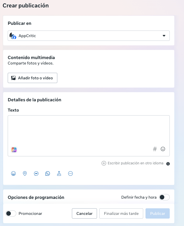 Programar una publicación en Facebook con Meta Business Suite