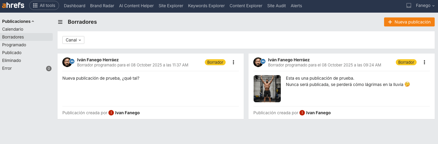 Publicaciones programadas en LinkedIn