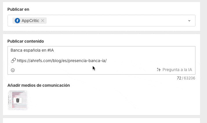 Usando IA en Social Media Manager