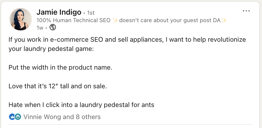 Post de Jamie Indigo en LinkedIn