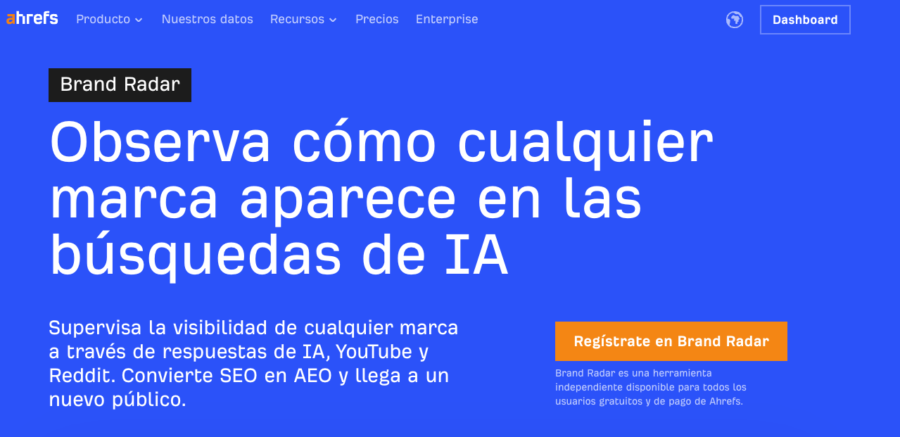 Brand Radar de Ahrefs