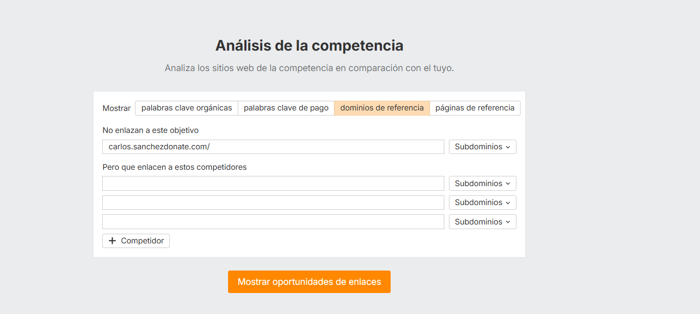 Analisis de la competencia ahrefs 
