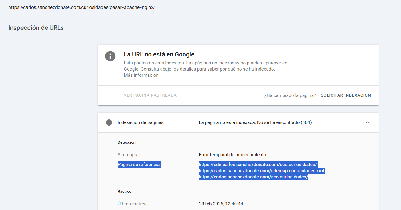 Detectando enlaces desde search console