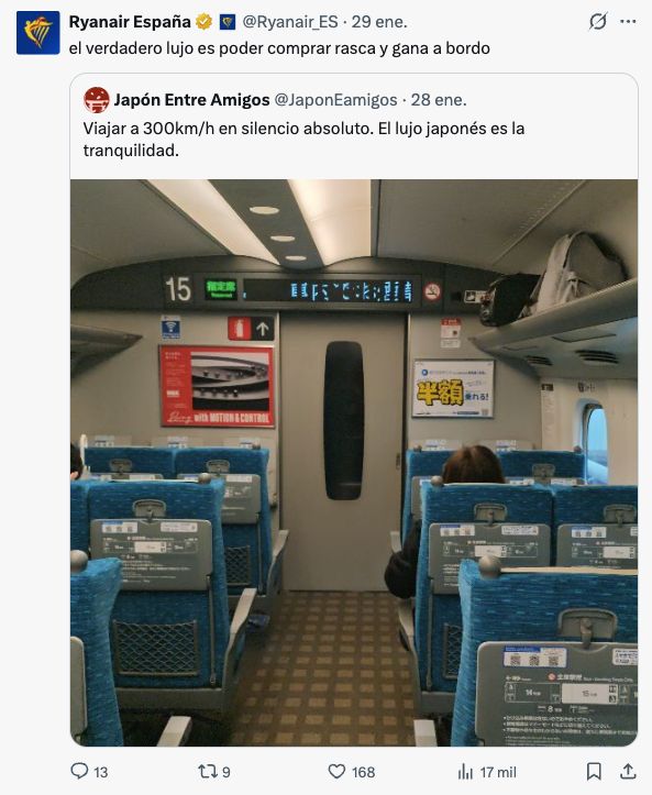 Ryanair haciendo bromas sobre su rasca y gana