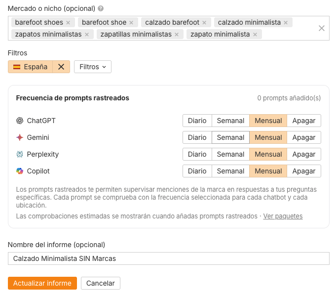 Configuración de prompts personalizados