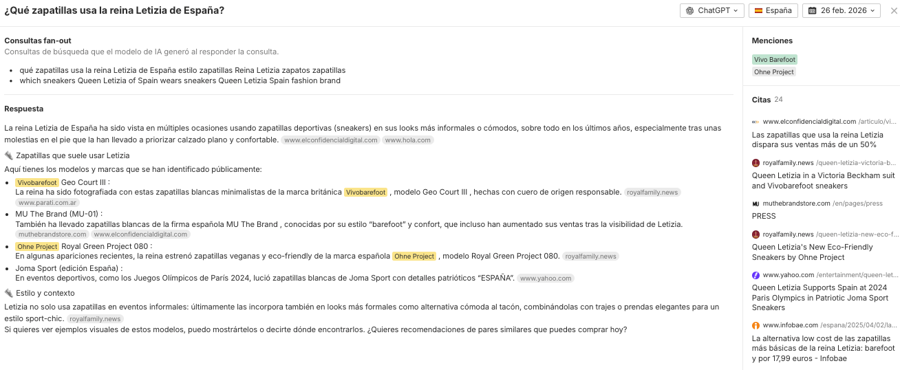 Las zapatillas de Letizia en Brand Radar