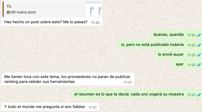 Captura de WhatsApp con duda