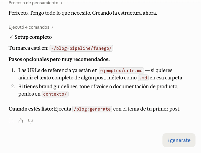 Configuración completa del plugin "Blog Pipeline"