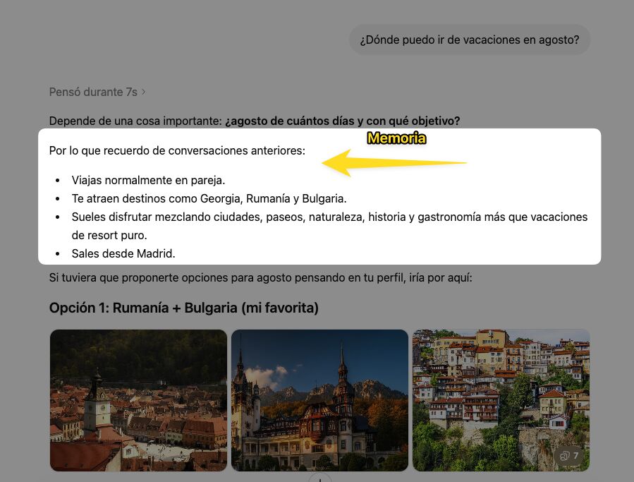 Conversación con memoria en ChatGPT