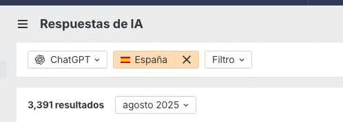 Respuestas de IA en Brand Radar