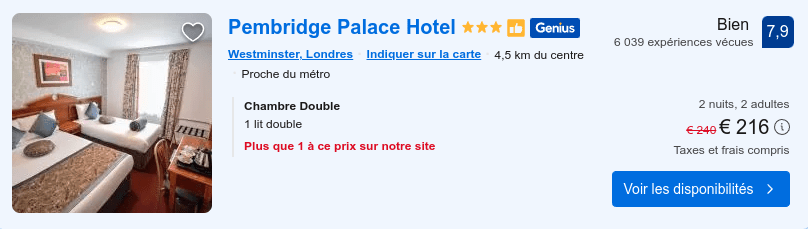 Une tactique courante consiste à utiliser l’urgence, ici booking.com.