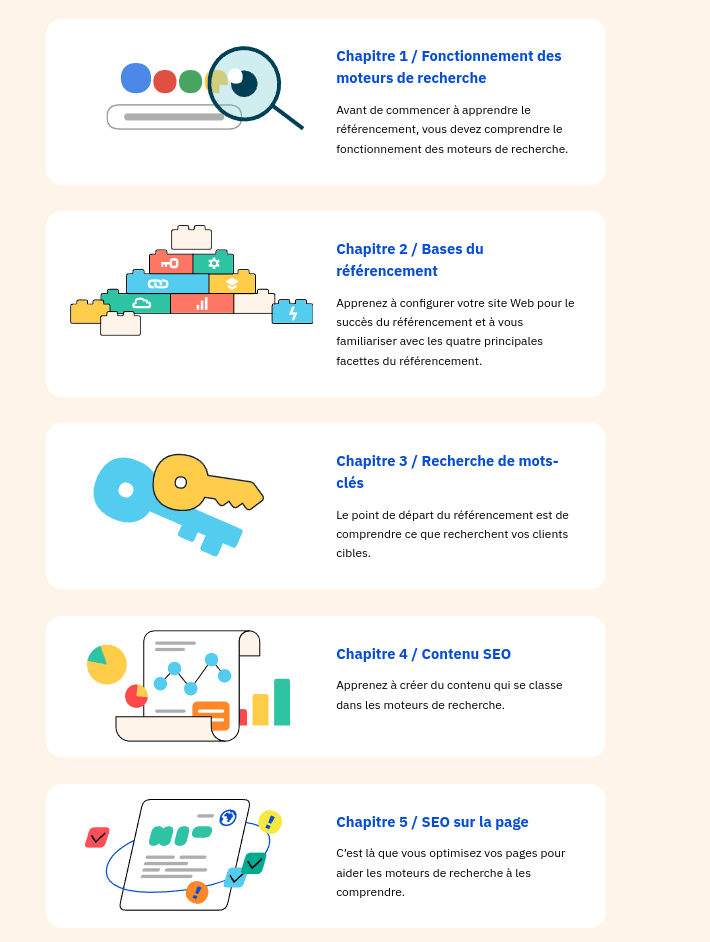 Page principale de notre guide de référencement pour débutants