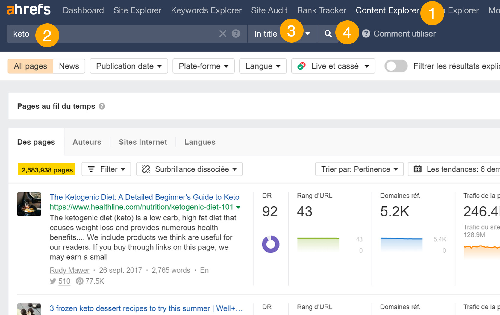Trouver des opportunités de publier des articles en tant qu'invité grâce à l'outil Content Explorer d'Ahrefs