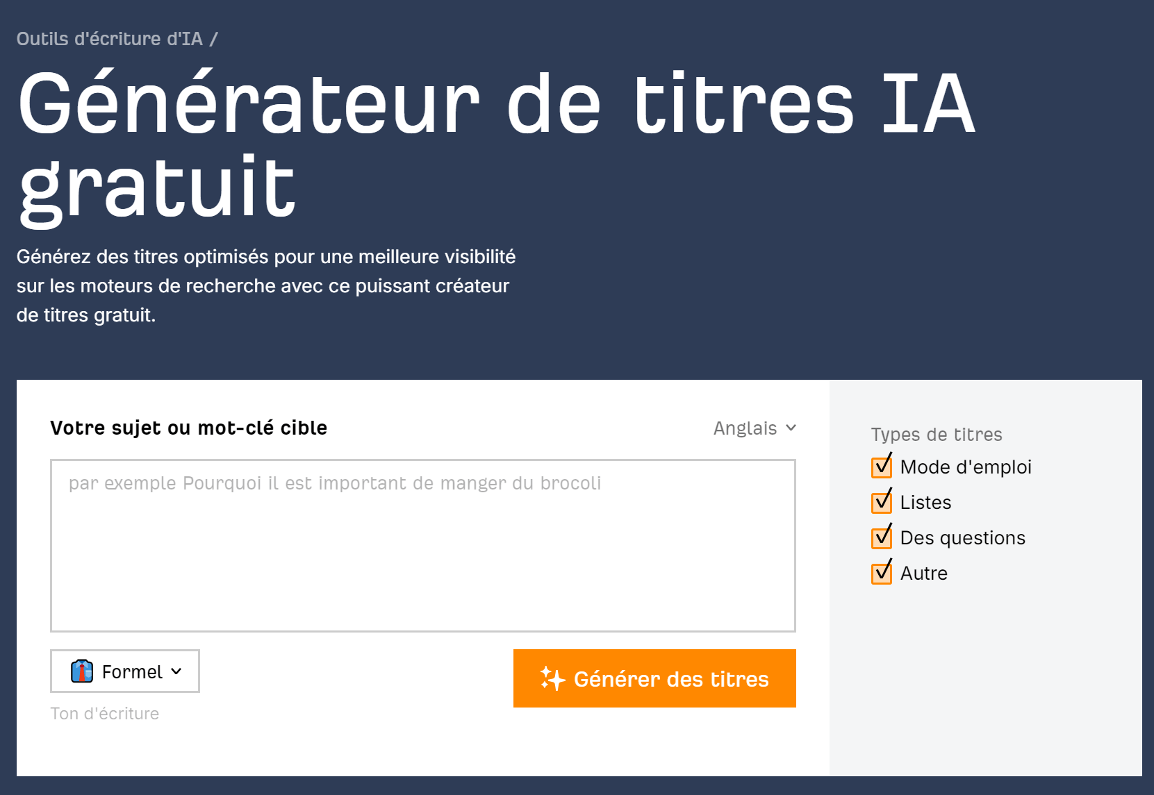 Le générateur d'IA d'Ahrefs