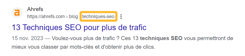 Exemple d'un slug optimisé