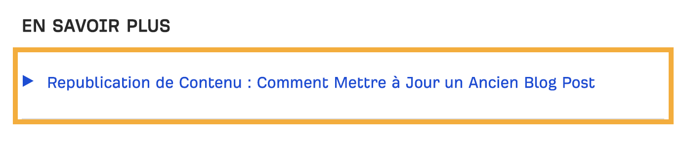 Boîte "Pour en savoir plus", via Ahrefs Blog

