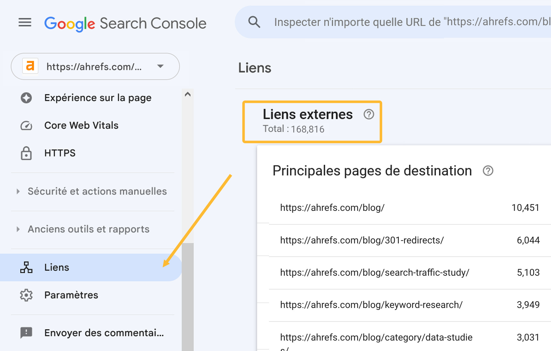 Comment vérifier les backlinks dans Google Search Console