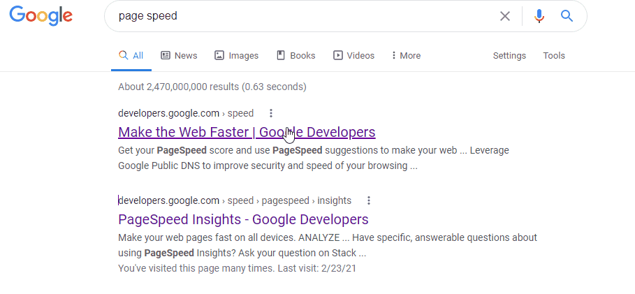 Exemple de maquette qui bouge lorsqu’on tente de cliquer sur un lien