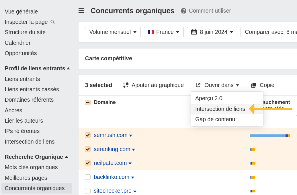 Sélectionner plusieurs concurrents