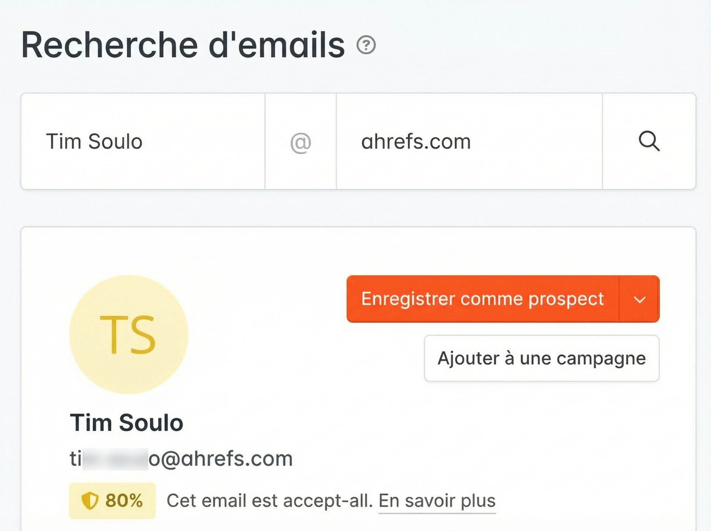Recherche de coordonnées d'un prospect avec un outil d'email finder 