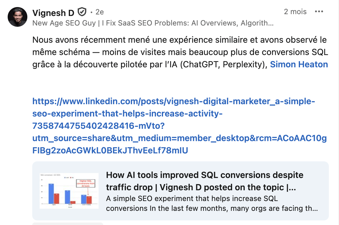taux-de-conversion-eleve-source-chatgpt-etude-ahrefs-exemple-linkedin