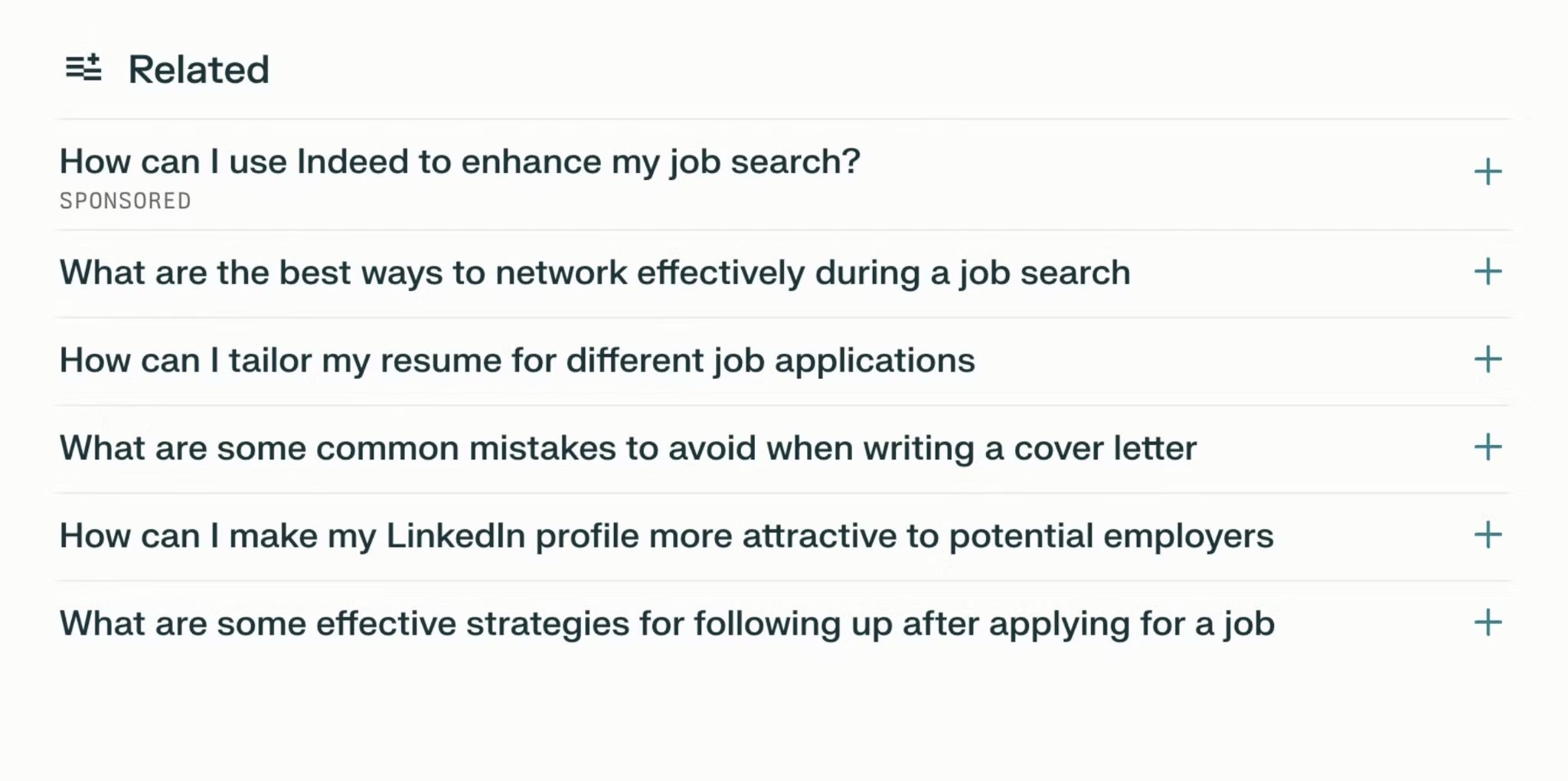 Exemple donné par Perplexity quant aux questions de suivi sponsorisées