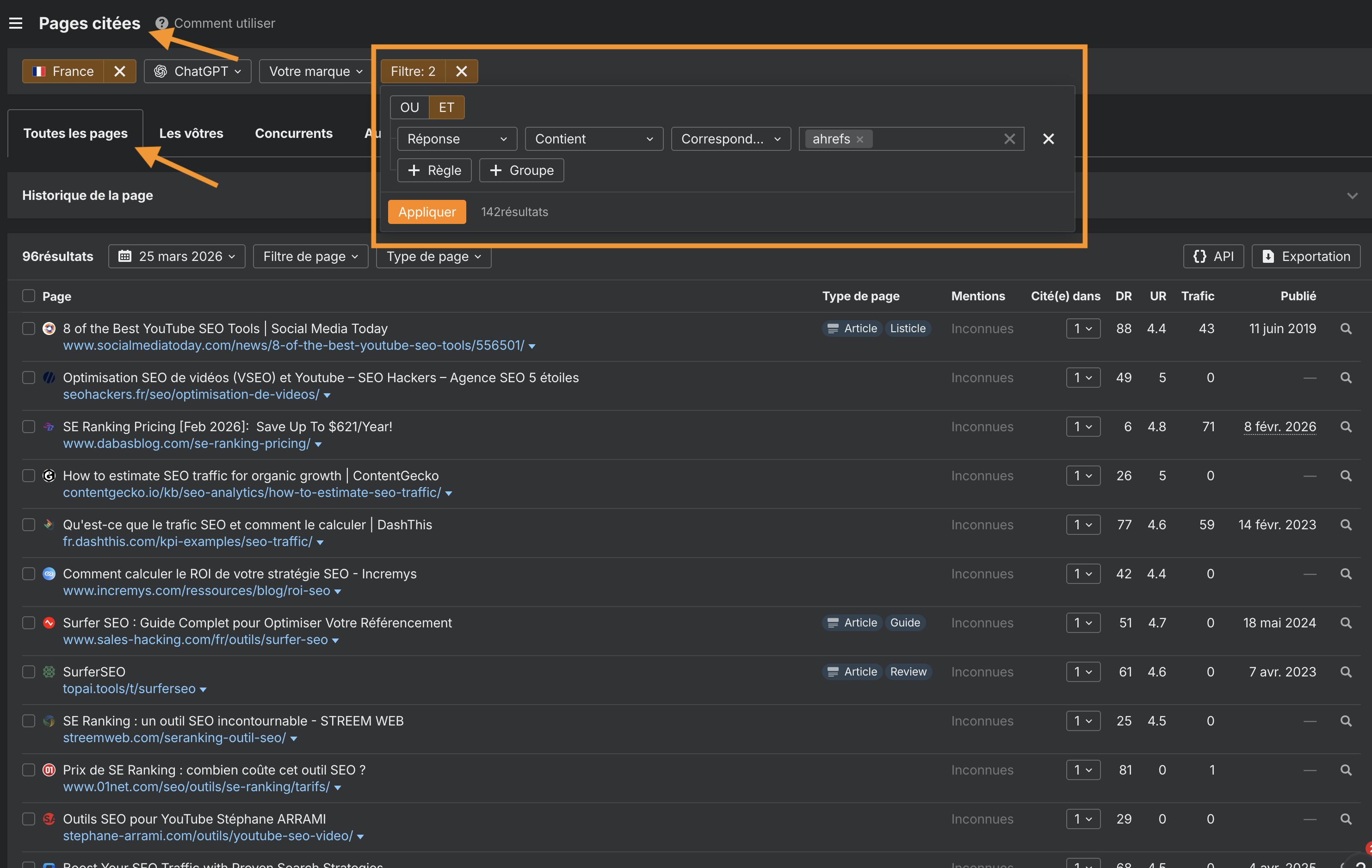 Configurer brand radar pour trouver les mentions de marques IA