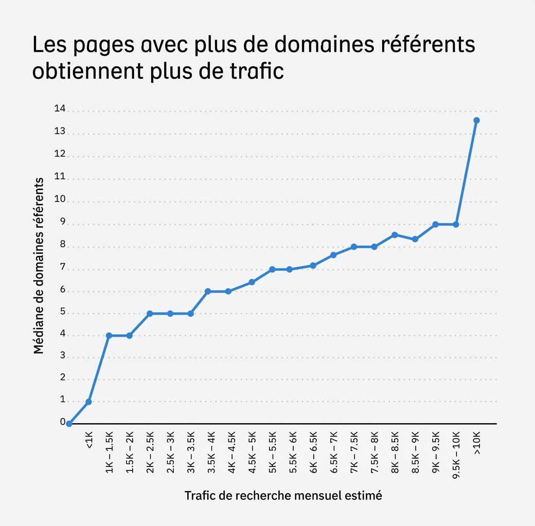 Nos recherches montrent une corrélation entre les backlinks et le trafic organique