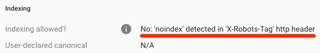 x robots header search console