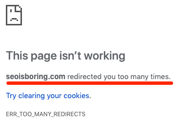 too many redirects