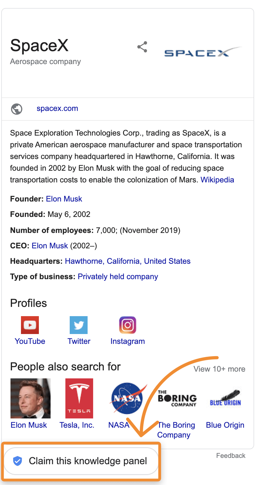 7 claim knowledge panel