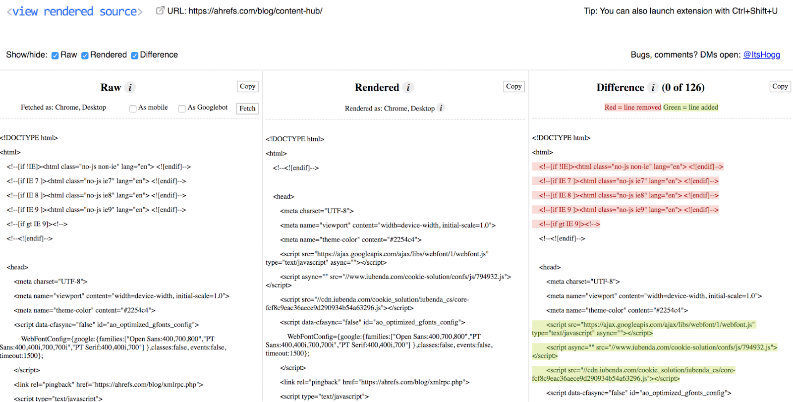 view rendered source 1