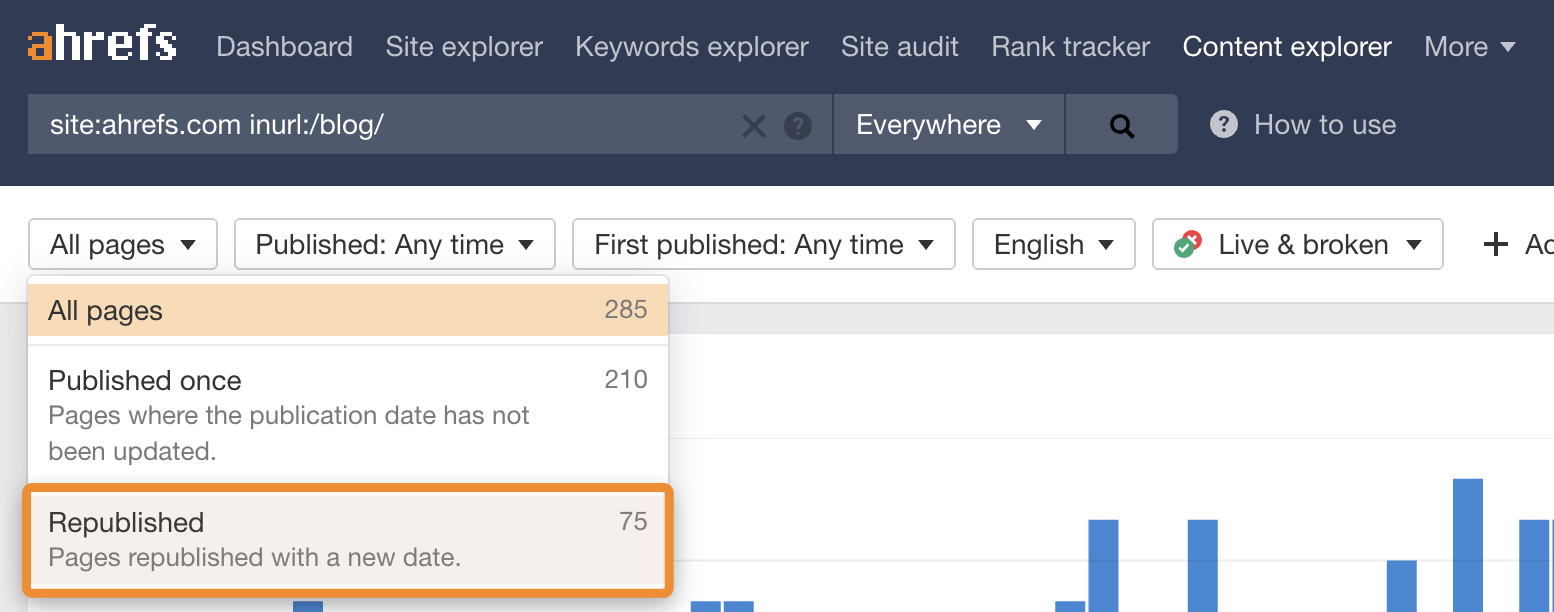 2 content explorer republished ahrefs
