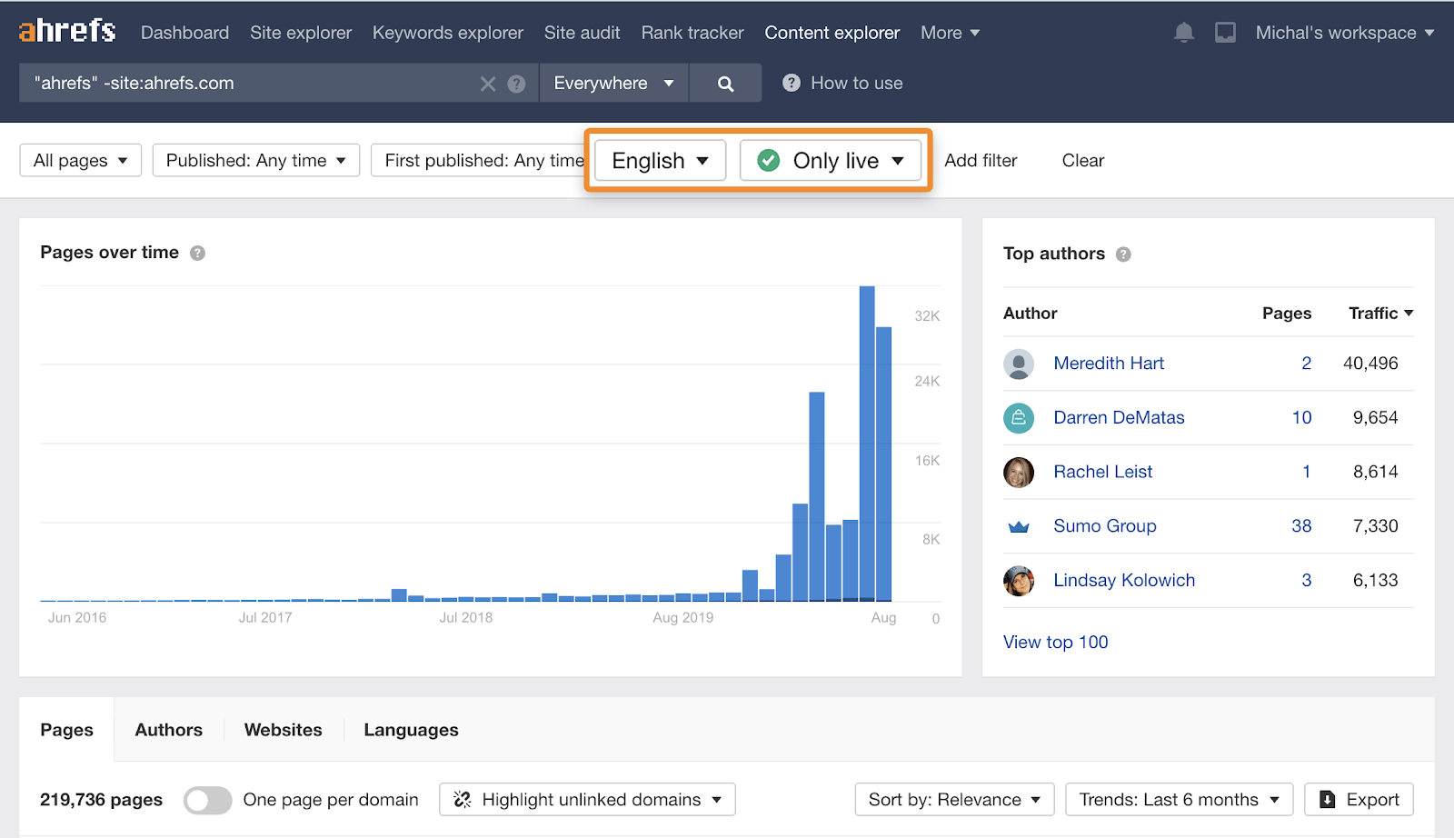 18 content explorer english live