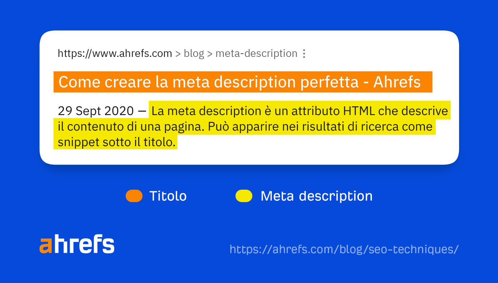 Example of title tag and meta description on a Google SERP