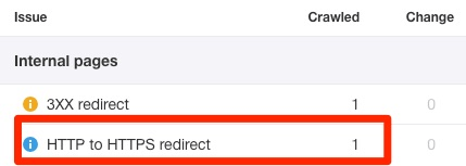 "Ahrefs Site Auditの「プロジェクト > 概要」画面で、HTTPSに関連するエラーやその他のサイト監査結果を確認している画面。
"
