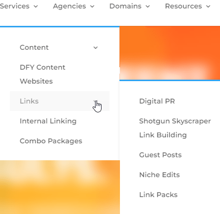 最も人気のあるリンク構築サービス６種（HAROリンクビル、デジタルPR、ゲスト投稿、ニッチ編集、超高層リンク、管理リンク構築）を視覚的に並べた図
