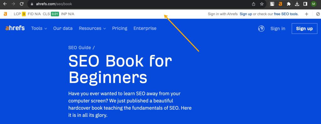 Ahrefs SEO Toolbar のキーボードショートカット説明図

