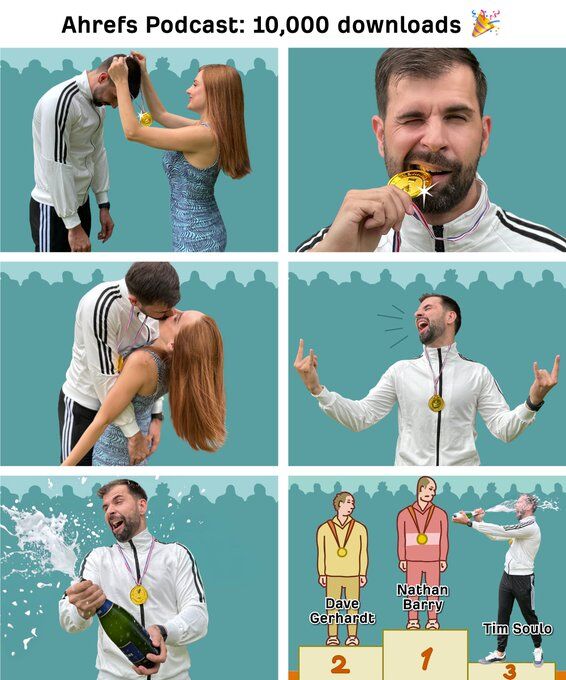 Ahrefs ポッドキャストの視聴回数 1 万回記念のビジュアル