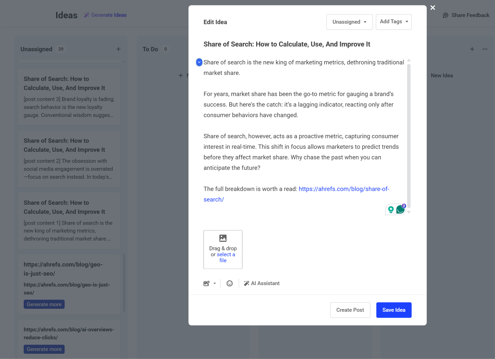 SNS 投稿自動化による出力サンプル。