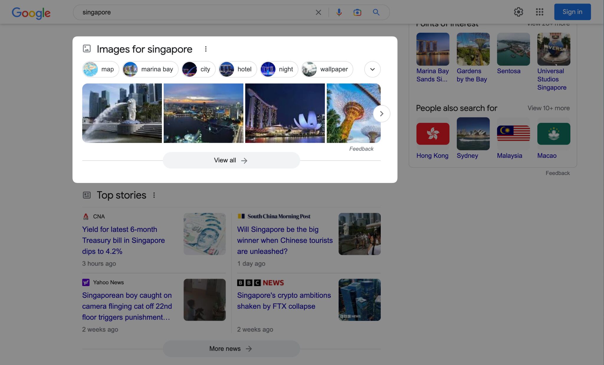 Google 画像パックの例