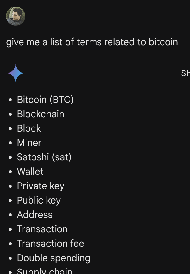 Google Geminiの回答結果画面