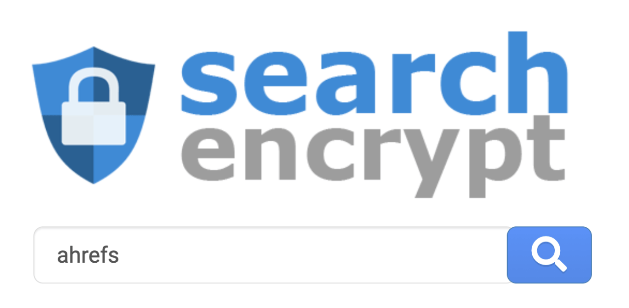 Search Encryptのトップページと検索バーの表示例