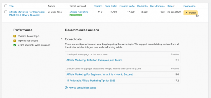 Ahrefs の無料 SEO WordPress プラグインの画面