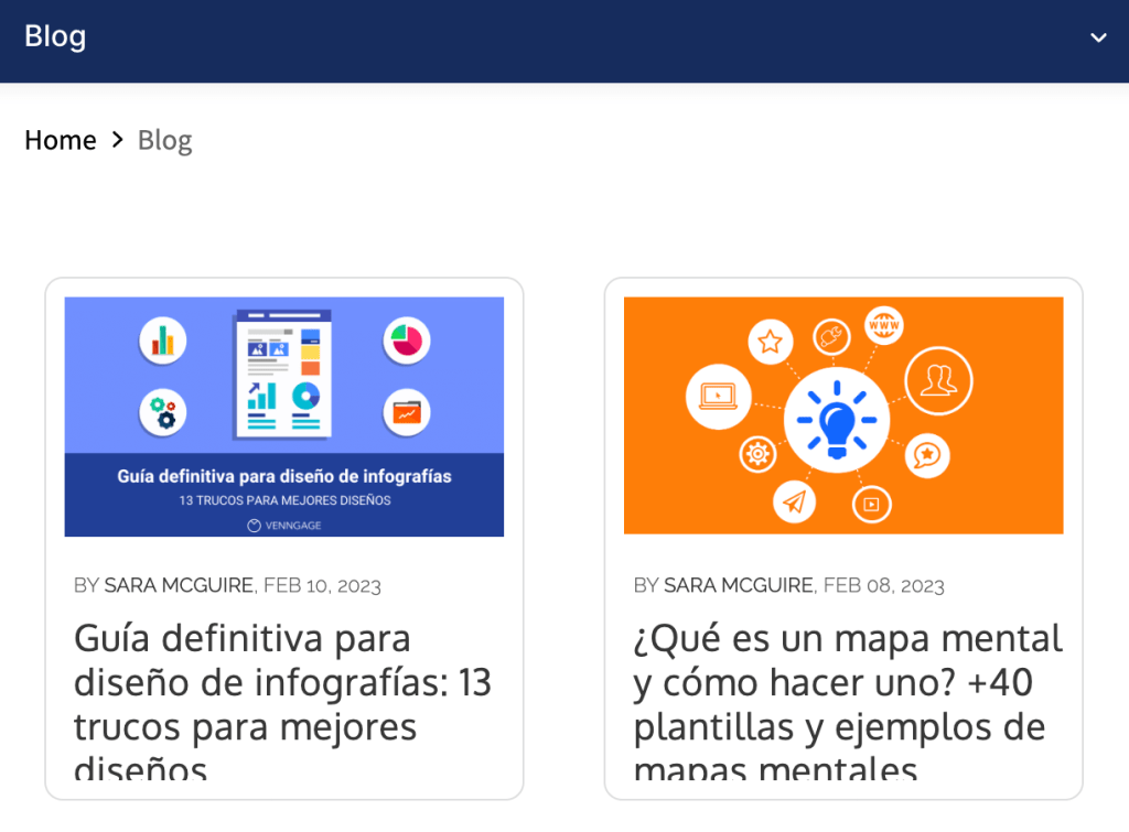 Venngageの多言語ブログ例