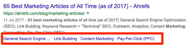 SERP（検索エンジンの検索結果ページ）でジャンプリンクを獲得し、クリック率（CTR）を向上させる画面