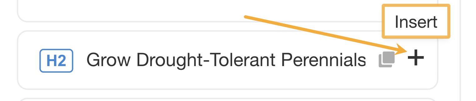 AI コンテンツヘルパーのエディターに見出しを挿入する方法を示した画面